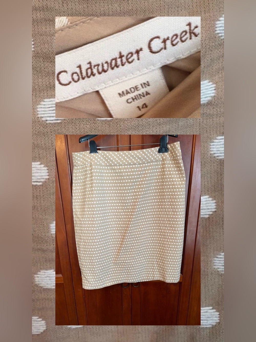 Coldwater Creek‎ Cream Pencil Skirt Knee-Length #1280 tote#6
